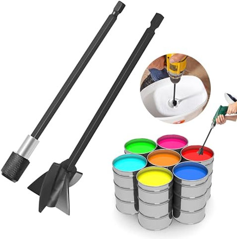 2Pcs Paint Mixer for Drill, Paint Stirrer for Drill, Mixing Paddle,Paint Mixing Paddle for Drill, Paddle Mixer for Drill,Reusable Epoxy Mixer Paddles for Mixing Epoxy Coatings,Ceramic