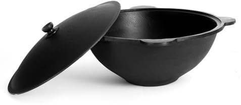 Kazan Cast Iron Cauldron 10L, Cast Iron Saucepan with Pot