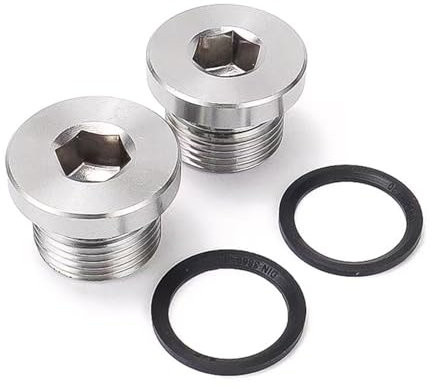 Goldpea 2 Stück Edelstahl 304 Flansch Innensechskant Stöpsel M20 x 1,5 mit Dichtung Gummiring, Sechskant-Wasserrohrverschraubung, universelle Passform