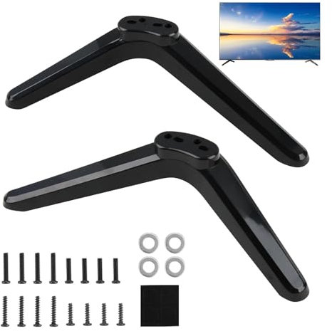 Universal TV Ständer für LED und Plasma Fernseher,Hochwertige ABS TV-Sockelfüße mit Schraubenset,Robuste Konstruktion für 32 bis 55 Flachbildschirme (Schwarz)