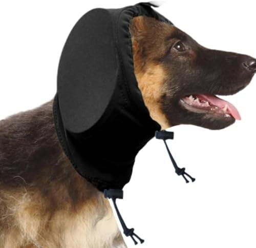 YUANLUIGV Dog Ear Muffs for Noise Protection, Dog Ear Covers, Noise Cancelling Headphones for Dogs, Comfortable Wear, Relieve Pet Anxiety, For Hearing Protection from Thunder (Medium, Black)