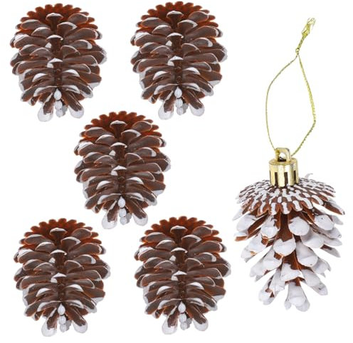 Cabilock 6 Stück Weihnachts Tannenzapfen Anhänger Baum Hängedekoration Weihnachtsbaum Anhänger Tannenzapfen Dekorationen Girlande Hängedekoration Tannenzapfen Kugel Baum