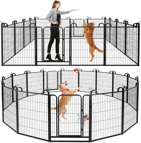 Dog Playpen Outdoor 16 Piece Panels Heavy Duty Dog Fence 40 Height