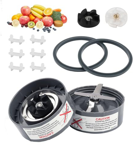 Blender Blade, 2 Pièces Blender Lame de Remplacement, Lame de rechange blender, avec pignon et base supérieure et joint en silicone, pour Mélangeur NutriBullet 600w et 900w