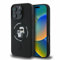 CG Mobile Karl Lagerfeld KLHMP16LSCMKCRHK Hülle für iPhone 16 Pro 6.3 Schwarz hardcase Silicone Karl&Choupette Heads Ring