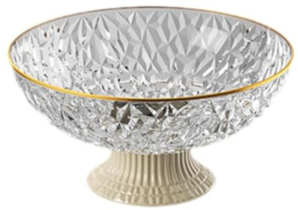 JISADER Bandeja para Frutas, frutero, Multiusos, Plato para Aperitivos y Dulces, con escurridor, Cuenco con pie para encimera de casa, Sala de Estar, Cocina, Plato de Fruta de Cristal