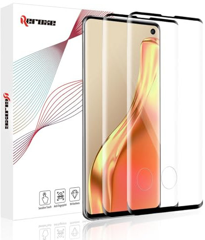 REROXE 2 Stück Schutzfolie für Panzerglas für Samsung Galaxy S10, HD Klar Anti-Bläschen 9H Härte Displayschutzfolie für Samsung S10, 3D Volle Abdeckung Hohe Empfindlichkeit S10 Panzer Schutz Glas