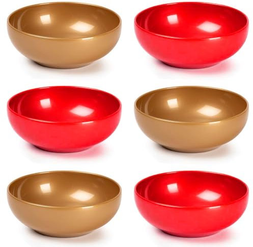 Acan Tradineur - Pack de 6 Cuencos de plástico, Boles, tazones Reutilizables y reciclables, Aptos para Uso alimentario y microondas, Fabricados en España (Color Surtido - Ø 16 cm - 800 ml)