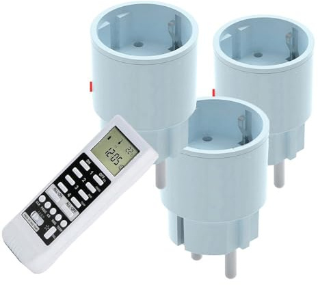 DIW-Funk Set PD-583: 3 Funkstecker DIR-2300 + Funk-Handsender mit Timer DTZ-505 Timer 10 Wochenprogramme Zufallsmodus Temperatur-Steuerung Countdown Timer 16 Kanäle