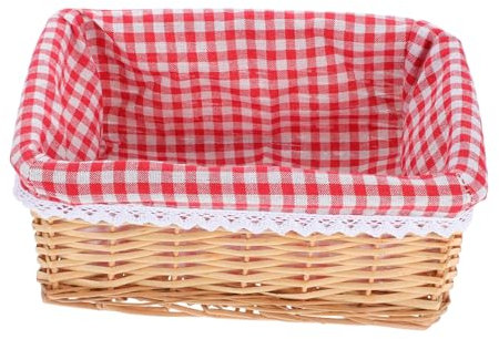 Happyyami Aufbewahrungskorb Aus Weidengeflecht Kleiner Rechteckiger Korb Badezimmerkörbe Aufbewahrungskörbe Für Die Küche Organizer Für Weidenkörbe Aufbewahrungskorb Mit Einlage Nistkörbe