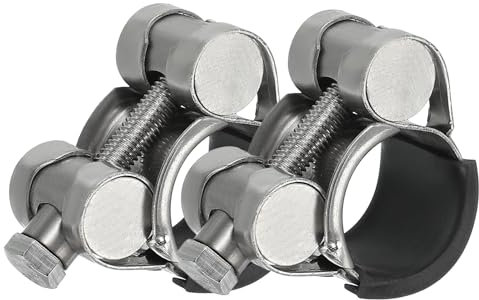 PATIKIL 17-19mm T-Bolt Hose Clamp, 2 Pack Rubber Cushioned Intake Intercooler Pipe Tube Clamps 304 Stainless Steel Radiator Hose Clamp for 0.67-0.75 Pipe
