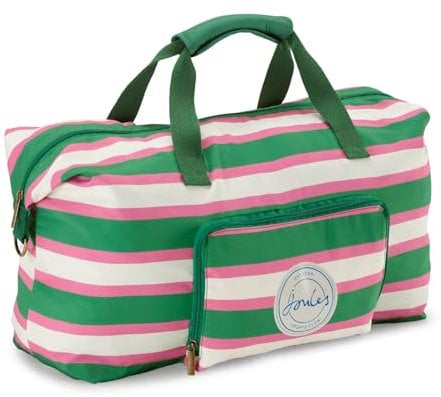 Joules Resort Stripe Travel Collection, Rosa/Grün, grün/pink, Duffle