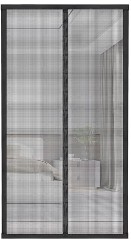 Mosquitera Puerta Magnética 100 x 210 cm – Mosquiteras para Puertas Sin Taladro & Fácil de Instalar, Cierre Automático, Red Antimosquitos para Puertas de Balcón y Terraza, Apta para Mascotas, Negra