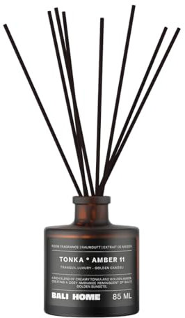 Bali Home Tonka und Amber - Raumduft Stäbchen Diffusor – Warmer, eleganter Duft für stilvolle Räume – 85 ml