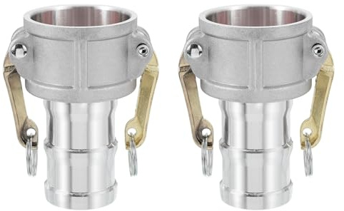 PATIKIL 2Pz 2 Raccordi A Camma Alluminio - Adattatore Maschio x Filettatura Femmina NPT, Raccordo per Tubo A Sgancio Rapido con Camma, Resistente Corrosione (Tipo C Scanalatura)