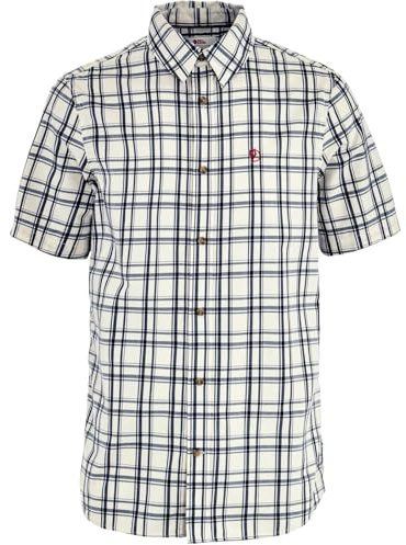 Fjällräven Herren Övik Lite SS Hemd, Chalk White/Dark Navy, XXL