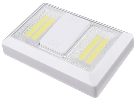 Lurrose 4 Pezzi Luce di emergenza lampada a parete operato Illuminazione senza fili batteria alimentata armadio al chiuso staccabatteria strumento di illuminazione lampada a muro bianca