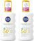NIVEA SUN Babies & Kids Sensitiv Schutz Sonnenspray LSF 50+, extra wasserfestes Sonnencreme Spray für Kinder, duftfreier Sonnenschutz auch für zu Ekzemen neigender Haut (200 ml) (Packung mit 2)