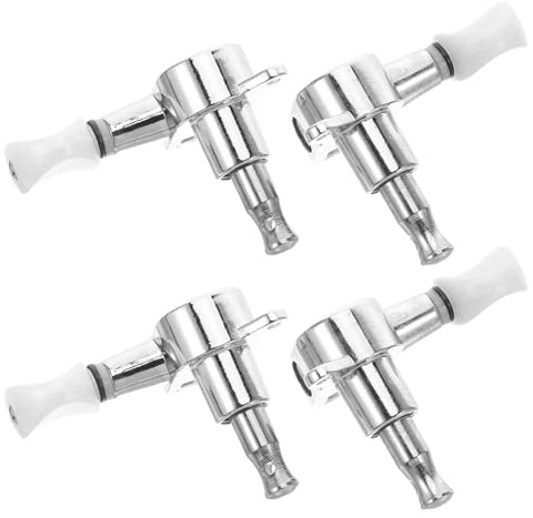 GALPADA 4sätze Stimmschlüssel für Ukulelen Wiederverwendbare Stimmmechaniken aus Edelstahl Gekapselte Zahnräder Kleine Knöpfe für Banjos und Saiteninstrumente