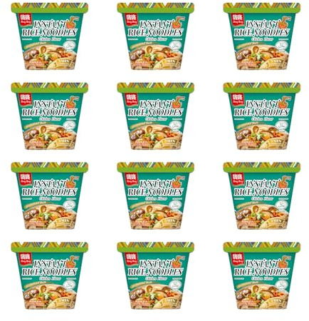 【Final Closeout】Dongdong Instant Rice Noodles Chicken Flavor, 310g Box Ready in 3 Min, Includes 140g Noodles & 170g Soup, Classic Comfort Flavor Umami Savory, HALAL, 0 Additives Pack of 12