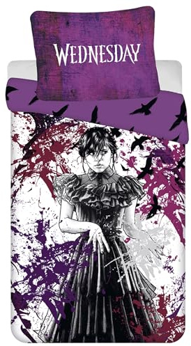 Wednesday Wendebettwäsche, Baumwolle, 140 × 200 cm (Wednesday Violette)