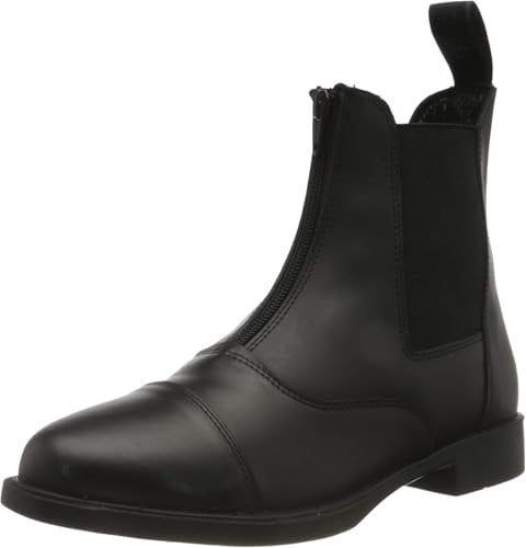 Rhinegold Boston Reitstiefel aus Leder mit Reißverschluss vorne, Schwarz, 5 (EU38)