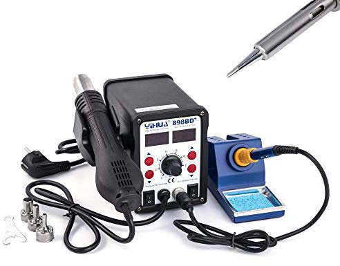 YiHUA 898BD+: Alles in Einem Löt-, Entlötstation Reworkstation 700W 3 Düsen neu