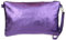 Girly HandBags Genuine Italian Metallic Leather Clutch Bag (Dark Purple)(Size: W 25, H 15, D 2 cm (W 10, H 6, D 1 inches))