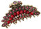 Molletta per capelli fiori stile retrò lega strass capelli jaw clip (Rosso)