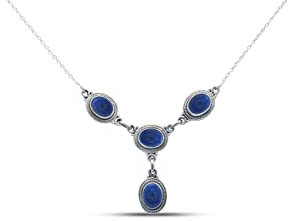 mantraroma Kette 925 Silber Edelstein Collier Silber Damen Sterling Silber Halskette Geschenk (MCO-002)