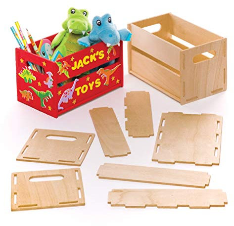 Baker Ross Bastelsets Mini-Kisten aus Holz (2 Stück) – für Kinder zum Verzieren und Gestalten