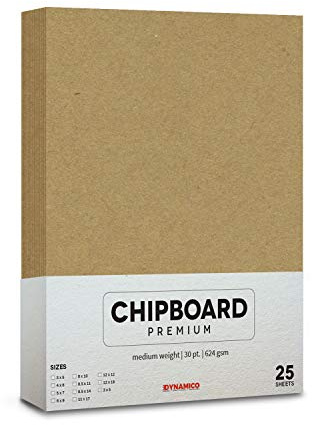 25 Blatt Spanplatte, 30pt (Spitze), schwerer Karton, .030 Messschieber Stärke, Basteln und Verpacken, braunes Kraftpapier (11 x 17)