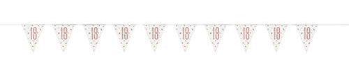 Stunning Rose Gold 18th Birthday Glitz Prismatic Flag Banner (274cm) - Perfect Celebration Decor for Birthday, Anniversary, & More - 1 Pc