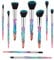 Makeup Brushes, 10PCs Professional Cosmetic Brush Set Special Shiny Foundation Face Powder Brush Eyeshadows Blending Blush Brushes Colorful Plastic Handle (Blue)