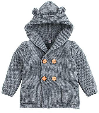 VICROAD Cardigan Bambino Cappotti con Cappuccio Ragazzi Ragazze Giacche in Maglia Capispalla Caldo Maglione