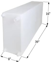 ICON 12724 Fresh Water Tank, WT2460, 39x16x8, 20 Gal., w/ 1/2 Fittings