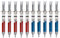 noTrash2003 10er Set Kugelschreiber in Spritzenform versch. Farben (10er Set Blau/Rot)
