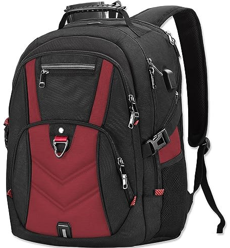 NEWHEY Sac à Dos Ordinateur 18.4 Pouces Homme Imperméable avec USB Charging Port Sac a Dos PC Portable Grande Capacité 18 Pouces Voyage d'affaires Collège