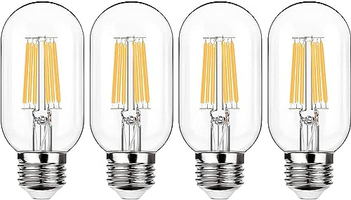ZFQ 4er Pack E27 LED Leuchtmittel 6W 220V Warmweiß 2700K T45 Lampen Filament Retro Ersetzt 60 Watt, Nicht Dimmbar