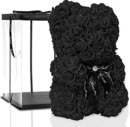 ROSEBEAR Blumenbär mit Geschenkbox - Teddy aus ewigen Rosen - Geschenk für Ihn & Sie zum Jahrestag Geburtstag Muttertag