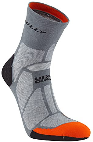 Hilly Socks, Marathon Fresh - Anklet - Min Cushioning, Granite/Orange L