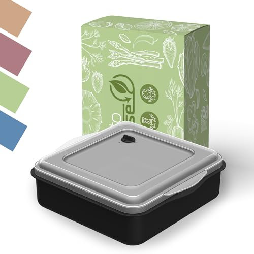 REuse Menübox take away Verpackung - Essensbehälter to go Lunchbox für Lebensmittel und Frischhaltebox nachhaltige Mehrweg Dose 2,l spülmaschinen- und mikrowellen geeignet (schlichtes schwarz)