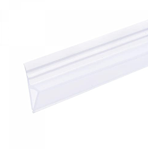 sourcing map Frameless Glass Shower Door Sweep, 137.8 Long, for 1/4(6mm) Glass, H-Type Door Side Seal Strip