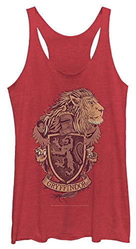 Harry Potter Damen Gryffindor-Hauswappen Hemd, Rot meliert, Groß