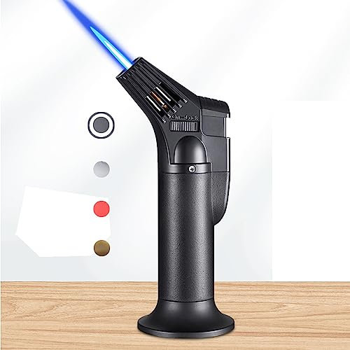 ibforcty Refillable Culinary Cooking Torch Kitchen Blow Torch Lighter with Safety Lock Adjustable and Lock Flame (Butane Gas not Included) (Black)