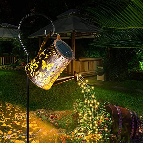 Regadera Solar para Jardín, Regadera con Luces de Hadas LED, Lámpara Solar de Jardín Impermeable, Luz LED de Arte de Ducha Decoración para Camino Césped Patio Navidad Decoración
