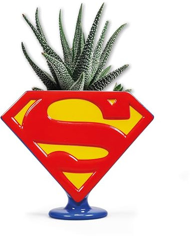 Half Moon Bay Macetero Supermán DC Comics - Macetero cerámica - Macetero Original - Decoración hogar DC Comics - Jarrón Mesa - Licencia Oficial, PLNTSM01