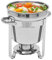 Edelstahl Suppenwärmer 7L Buffetwärmer Ø 23.8 cm Essens Wärmer mit Deckel mit einem Brennpastenbehälter und Suppentopf für Buffet Catering Gastro und Party