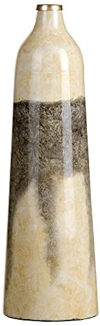 Jarrón 16 x 16 x 50 cm Cristal Gris Crema