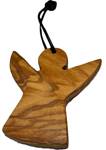Engel personalisierbar Anhänger Handschmeichler aus Olivenholz Schutzengel (mit Gravur 1 Seite)